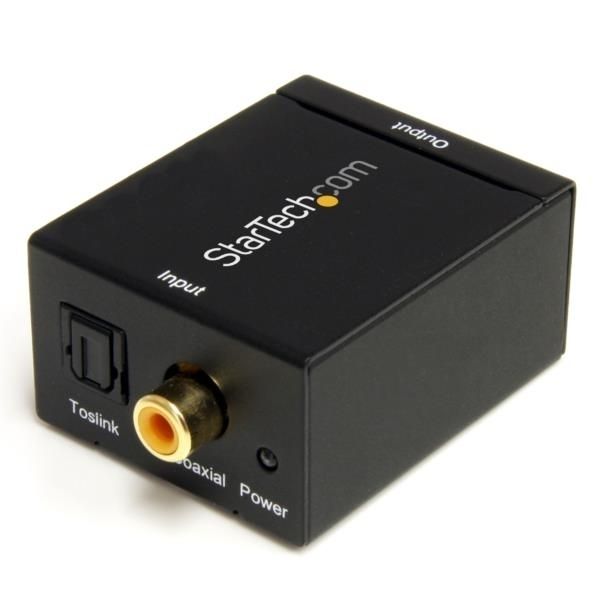 Adaptador Conversor de Audio Digital Coaxial SPDIF o Toslink Óptico a RCA Estéreo Analógico