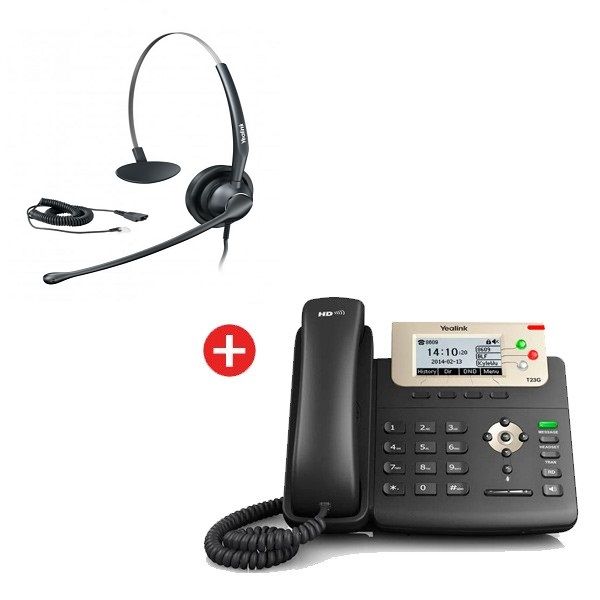 Teléfono Yealink SIP-T23G + Auricular Yealink YHS33 