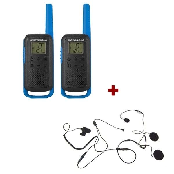 Motorola Talkabout T62 (azul) + 2x kit manos libres para casco