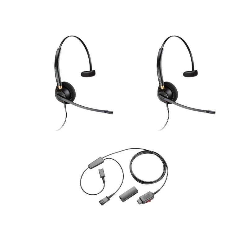 Pack 2 Plantronics EncorePro HW510 + Cable Y doble escucha
