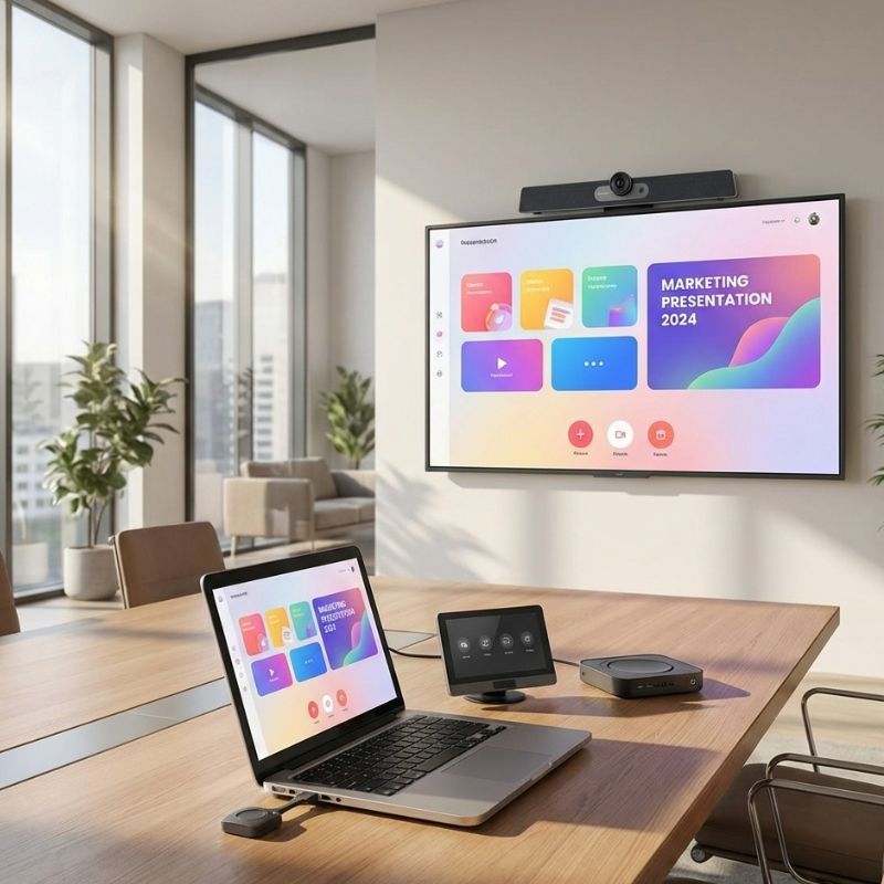 Pack pantalla Maxhub CMA-65 + barra de vídeo Maxhub UC S07 + ClickShare Hub Core