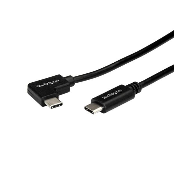 Cable de 1m USB-C a USB-C Acodado a la Derecha - Cable USB Tipo C en Ángulo a la Derecha - Cable USBC en Ángulo