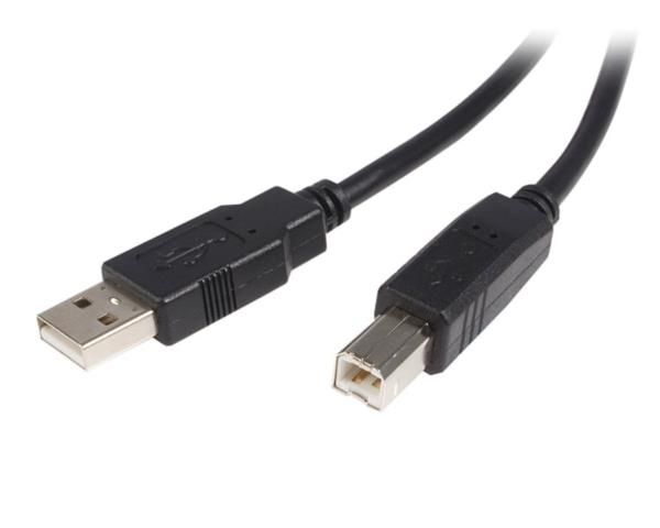 Cable USB de 50cm para Impresora - 1x USB A Macho - 1x USB B Macho - Adaptador Negro