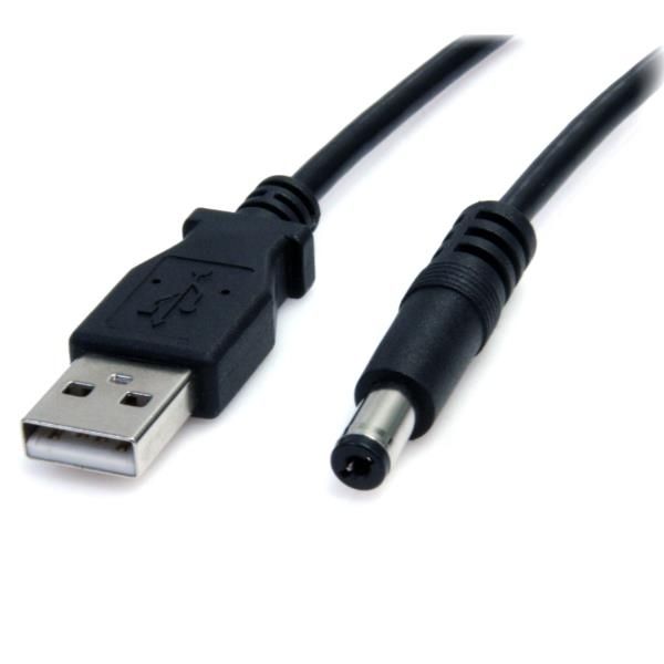 Cable Adaptador 2m USB A Macho a Conector Coaxial Barrel Alimentación Corriente Tipo M 5,5mm 5V DC