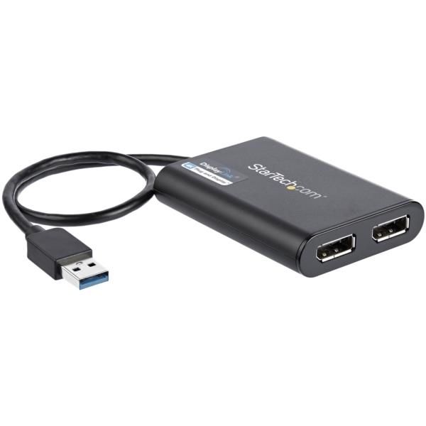 Adaptador Gráfico Externo USB 3.0 a DisplayPort Doble - Cable Conversor USB 3.0 a DP con Vídeo Doble - 4K 60 Hz