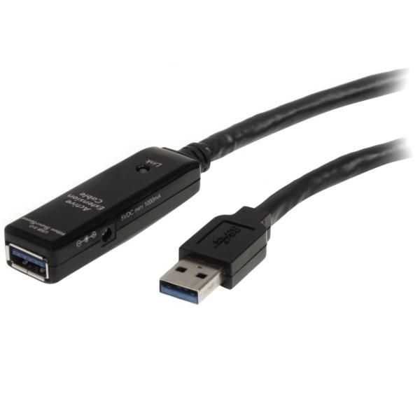 Cable Extensor Alargador USB 3.0 SuperSpeed Activo de 3m - USB A Macho a Hembra - Negro