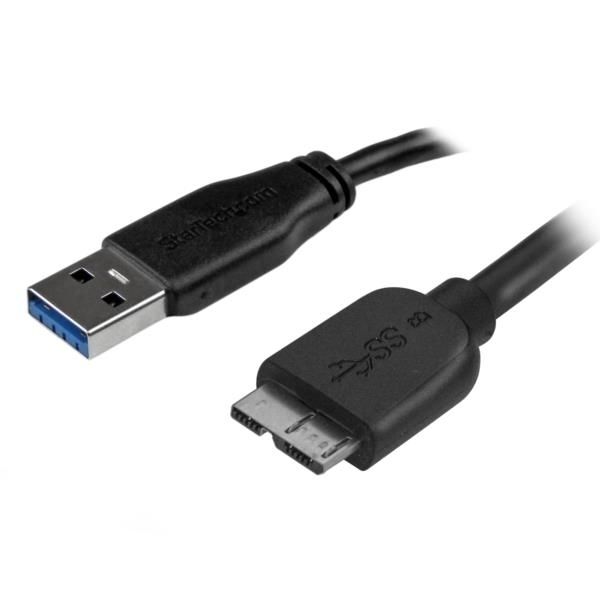 Cable de 3m USB 3.0 Delgado - A Macho a Micro B Macho