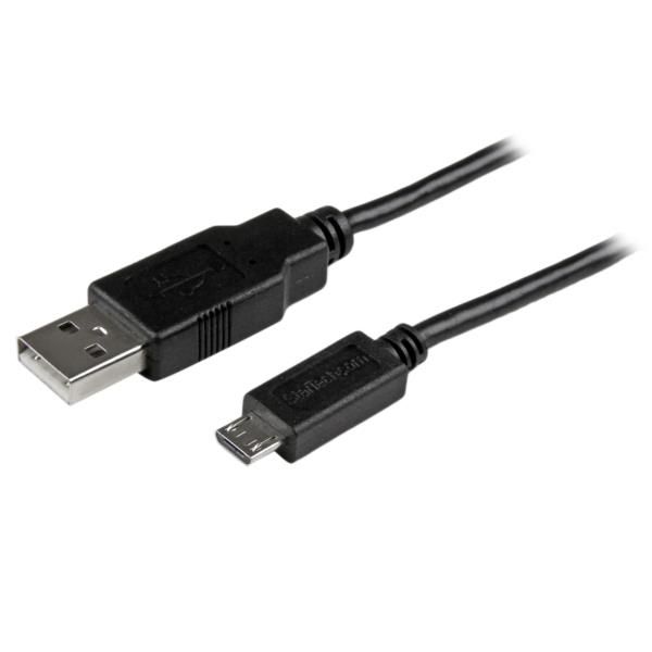 Cable Adaptador 0,5m USB A Macho a Micro USB B Macho Delgado para Teléfono Móvil y Tablets