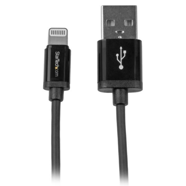 Cable 1m Lightning 8 Pin a Cables USB 2.0 para Apple iPod iPhone iPad - Negro