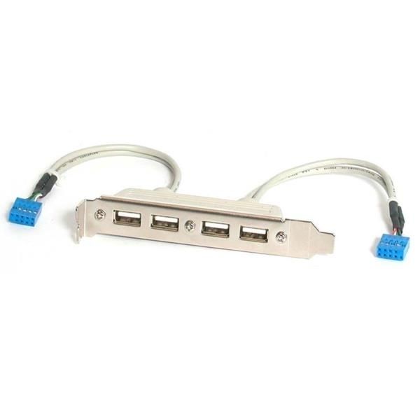 Cabezal Bracket de 4 puertos Cables USB 2.0 con Conexión a Placa Base 2x IDC10