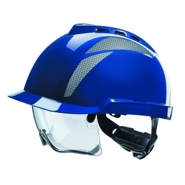 Casco MSA V-Gard 930 - Con ventilación y gafas integradas  - Azul