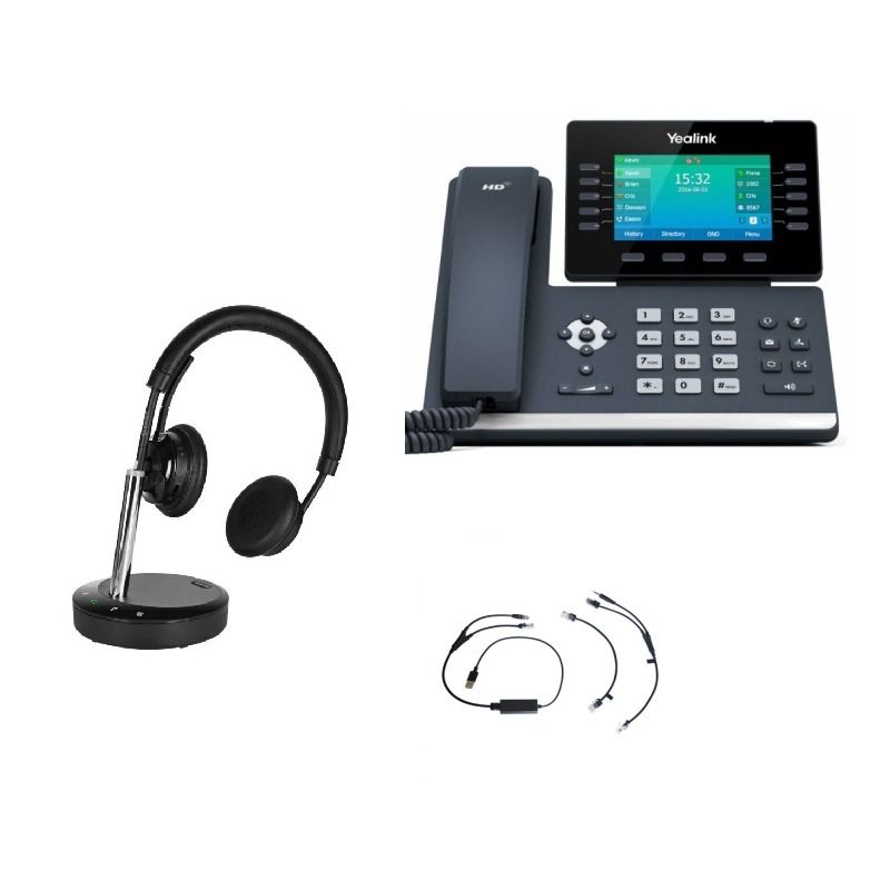 Pack Yealink T54W+ descolgador electrónico+Cleyver DECT Office Dúo