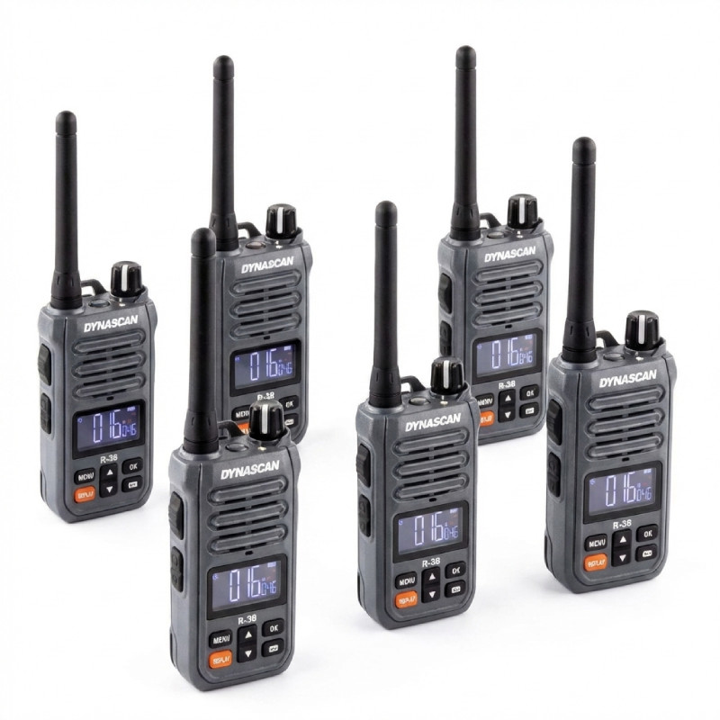 Pack 6 Walkie Talkies Dynascan R38 PMR446