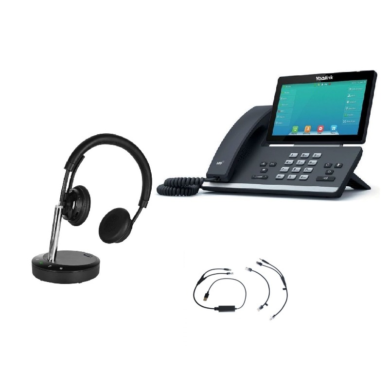 Pack Yealink T57W+ descolgador electrónico+Cleyver DECT Office Dúo