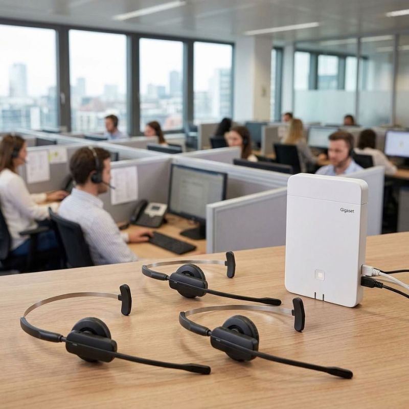 Pack 3 Auriculares Gigaset CH21D PRO + Base Gigaset N670 DECT IP