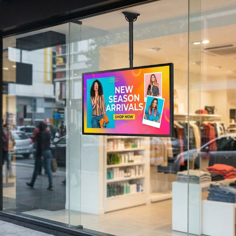 Pack Samsung OM46B Pantalla de Escaparate + Soporte de Techo Neomounts NM-C440BLACK