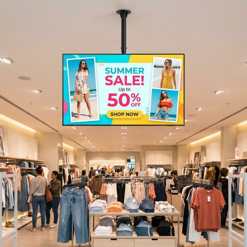 Pack Samsung BE50FX-H 50" 4K + Soporte de Techo Neomounts FPMA-C340BLACK