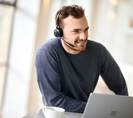 Auriculares DECT inalámbricos con micrófono y base de conexión