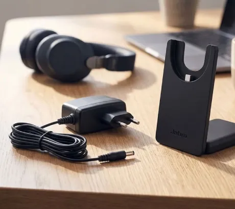 Base para auriculares con función de carga y accesorios de alimentación para auriculares profesionales