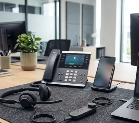 Auriculares profesionales para ordenador, teléfono de sobremesa y smartphone