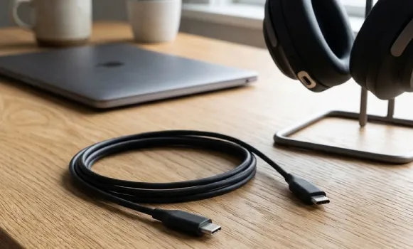 Cable USB para conectar unos auriculares profesionales a un ordenador