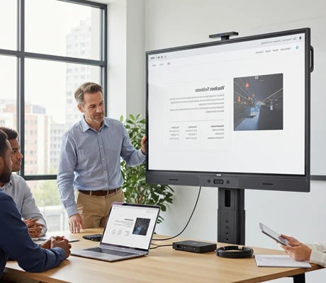 Kits completos para salas de reunión con pantalla y videoconferencia