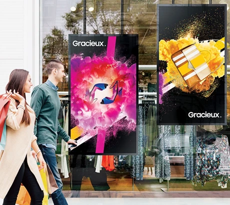 Pantallas de escaparate para retail y vitrinas