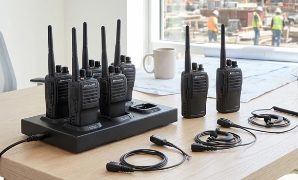 Walkie talkies con cargadores / baterías