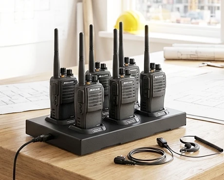 Walkie talkies con cargadores / baterías