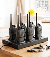 Walkie talkies con cargadores / baterías