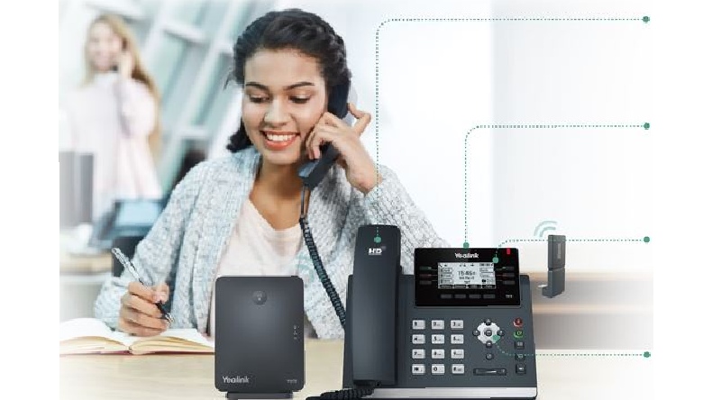 Dongle DECT Yealink DD10K en uso con teléfono