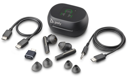 Poly Voyager Free 60+ UC USB-C Negro + Estuche táctil