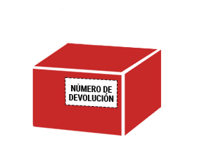 Colque la etiqueta en la caja con el número de devolución que le han indicado