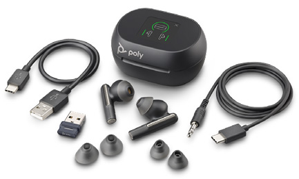 Poly Voyager Free 60+ UC USB-A Negro + Estuche táctil